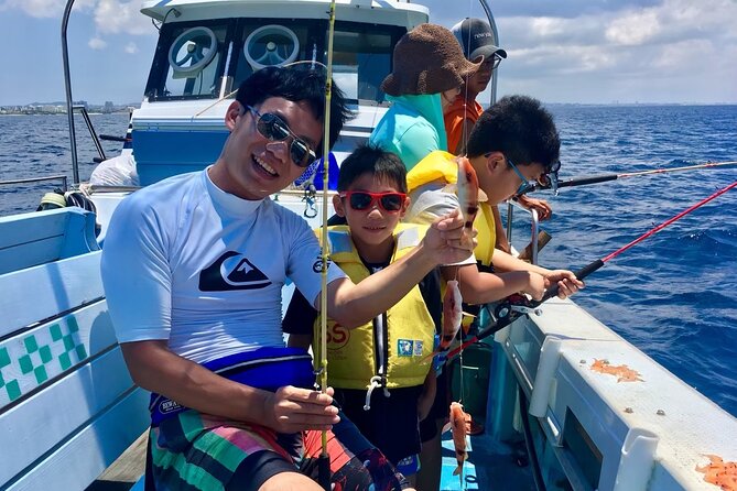 2 hours family fishing in Okinawa - Life jackets, shared boats, and onboard setup that reduces stress