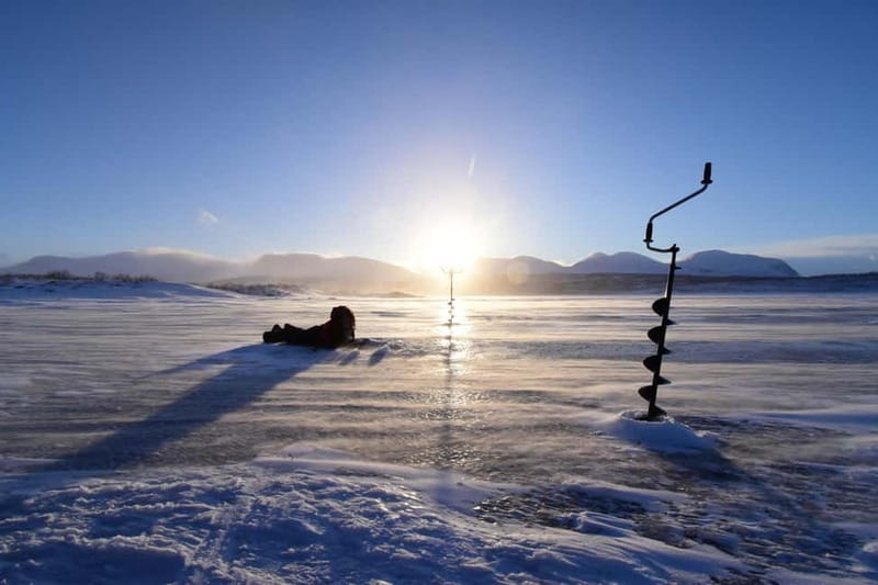 Abisko: Ice Fishing Experience - Getting out to the ice: car or snowmobile, plus the seasonal lake plan