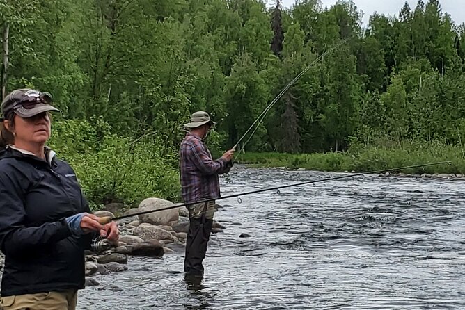 Anchorage Guided Fly-fishing with transportation - Hip Boots, Slippery Rock, and Smart Movement on Uneven Ground