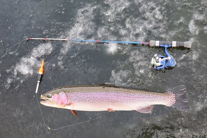 Anchorage Ice Fishing Adventure with transportation - Learning ice fishing step by step (and keeping your hands busy)