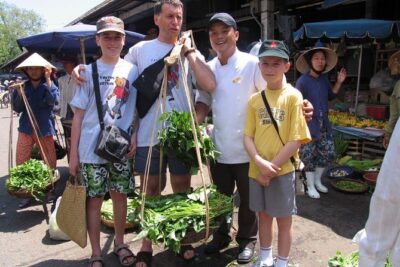Cooking Class , Local Market , Basket Boat And CRABS FISHING - The herb garden and the river-side cooking school setup