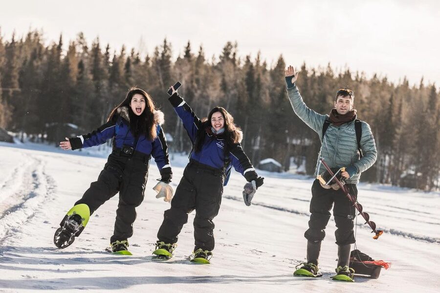 From Rovaniemi: Snowshoeing and Ice Fishing Tour - Getting Comfortable Fast: Snowshoes, Winter Suits, and Group Help