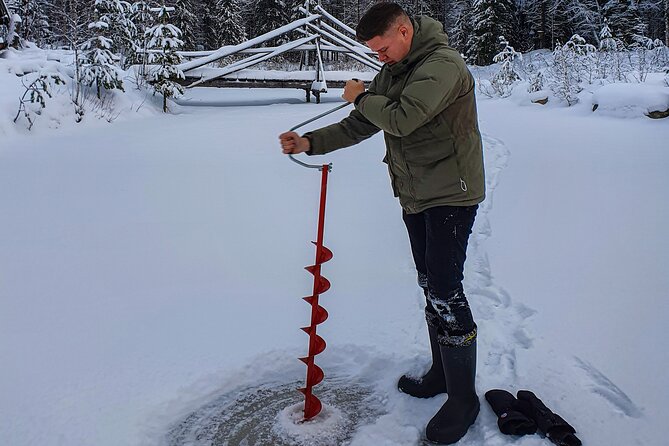 Half-Day Husky Safari and Salmon Ice Fishing Experience - Winter Clothes, Thermal Outwear, and Real Comfort