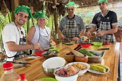 HoiAn:Making Lantern & Cooking Class-BasketBoat Ride,Crab fishing - Nipa forest area + basket boat: a calm ride through coconut scenery