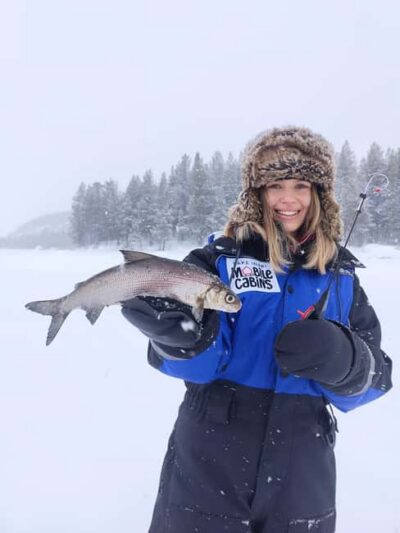 Inari: 2 hour Ice Fishing at Lake Inari - Sonar gear and first-hole setup: how ice fishing is taught