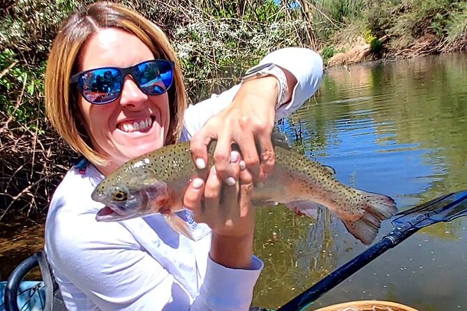 Kayak Fishing on the Verde 4hr Cottonwood, AZ 20Min From Sedona - Caleb and the guide-led fishing lesson on the water