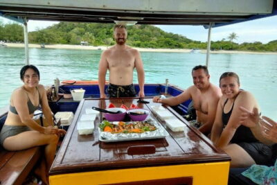 Koh Samui Fishing Tour Mr Ung's - Traditional Thai boat comfort: shade, toilet, and practical space