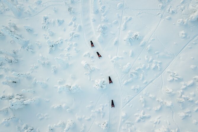 Lappish Lunch Break -Snowmobiling, ice fishing and tasty food - Meeting Safartica in Central Rovaniemi