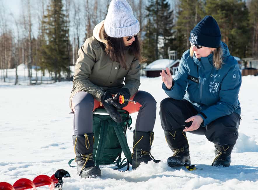 Levi: Arctic Ice-Fishing Experience - Drilling a Hole and Waiting for the Bite