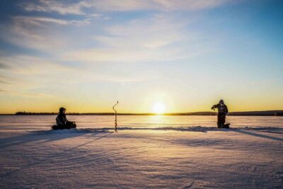 Levi: Ice Fishing on a Frozen Lake - What happens once you’re walking on the ice
