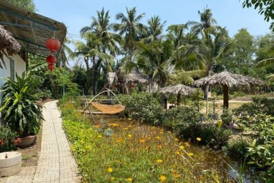 Mekong Delta Nature Cano-Kayak-Cycling & Fishing Private Day Trip - Cycling rice fields and the Xom Trau Pagoda underground tunnel