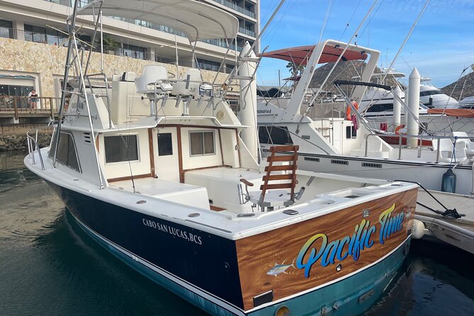 Pacifictime Sports Fishing in Cabos san lucas - The 34 ft Blakfin boat and how you’ll fish