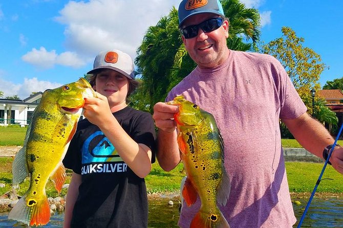 Peacock Bass Fishing Trips Near Miami Florida - Stop 2: Blue Lagoon and the private-lake fishing push