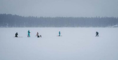 Pyhä: Ice Fishing Experience at Frozen Lake - Lucky Ranch Saloon meeting point: gear day, not survival day