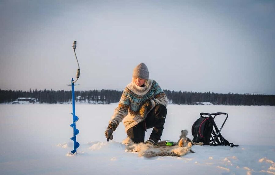 Pyhä: Ice Fishing Experience at Frozen Lake - The technique lesson: from equipment basics to getting a bite