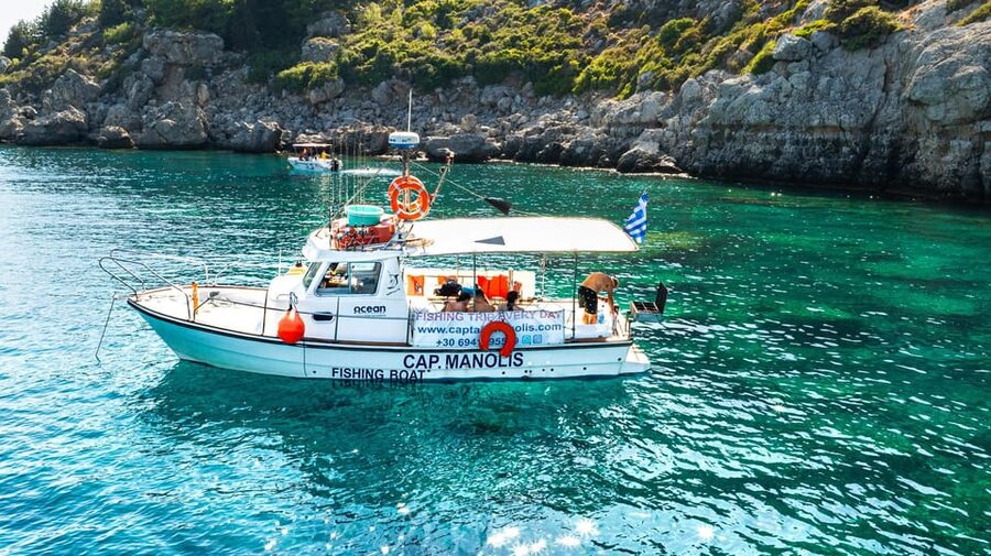 Rhodes: Captain Manolis Fishing Trip with BBQ and Swimming - Fishing Gear, Rod Fishing, and How Captain Manolis Gets You Moving