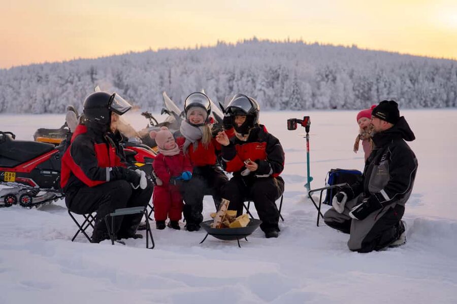 Rovaniemi: Ice Fishing and Snowmobile Tour with Snacks - Lapland winter, minus the crowds