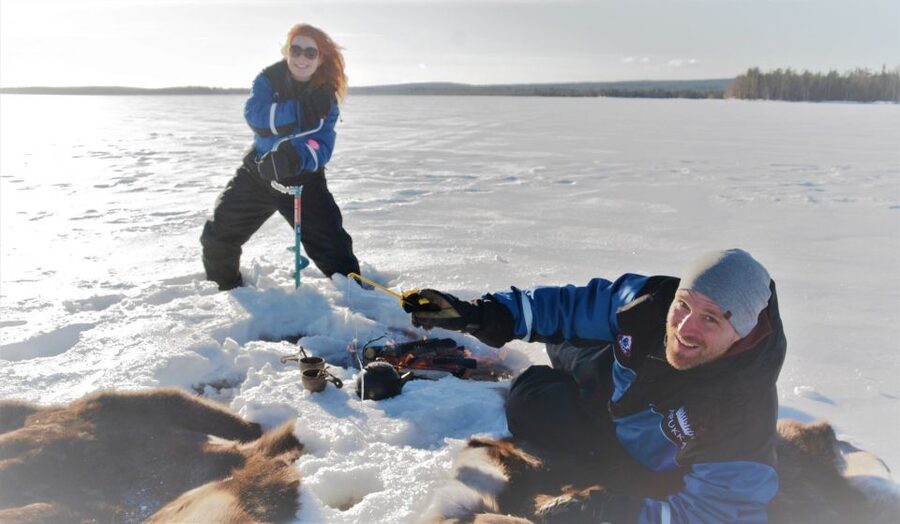 Rovaniemi: Ice-Fishing like a Finn - Waiting by the Fire: Hot Drinks and a Relaxed Pace