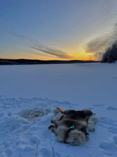 Rovaniemi: Ice Fishing The Finnish Way - Getting set up on the frozen Ounasjoki River