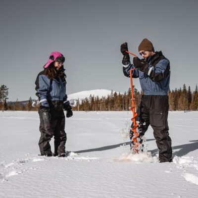 Saariselkä: Arctic Ice Fishing Experience - How the Lake Session Works: Drilling Through Ice to Setting Your Line