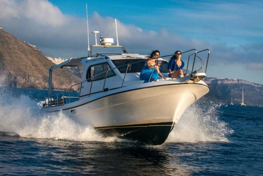 Santorini Private Cruise boat fishing tour - BBQ, Snorkeling - A private fishing boat day that ends with the Santorini sunset
