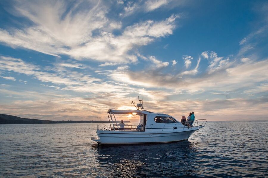 Santorini Private Cruise boat fishing tour - BBQ, Snorkeling - Catching fish like a local: what the captain actually adds