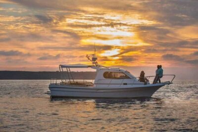 Santorini Private Cruise boat fishing tour - BBQ, Snorkeling - Where you meet at Ormos Ammoudiou (and how to prep fast)