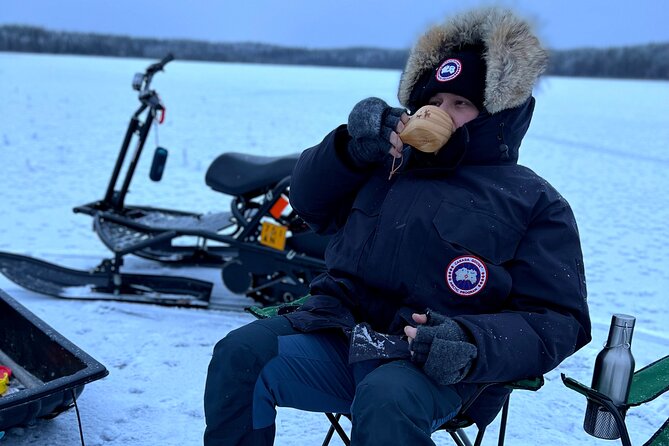 VIP Ice Fishing "ICEBREAKER" Lunch in Glass Igloo - Snow scooters: fun time that still needs respect