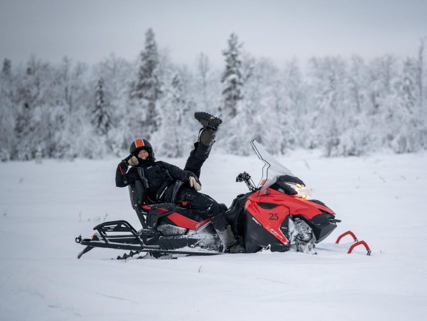 Wilderness Tour with Snowmobile & Ice Fishing - Daylight driving across frozen lakes, forests, and marshlands
